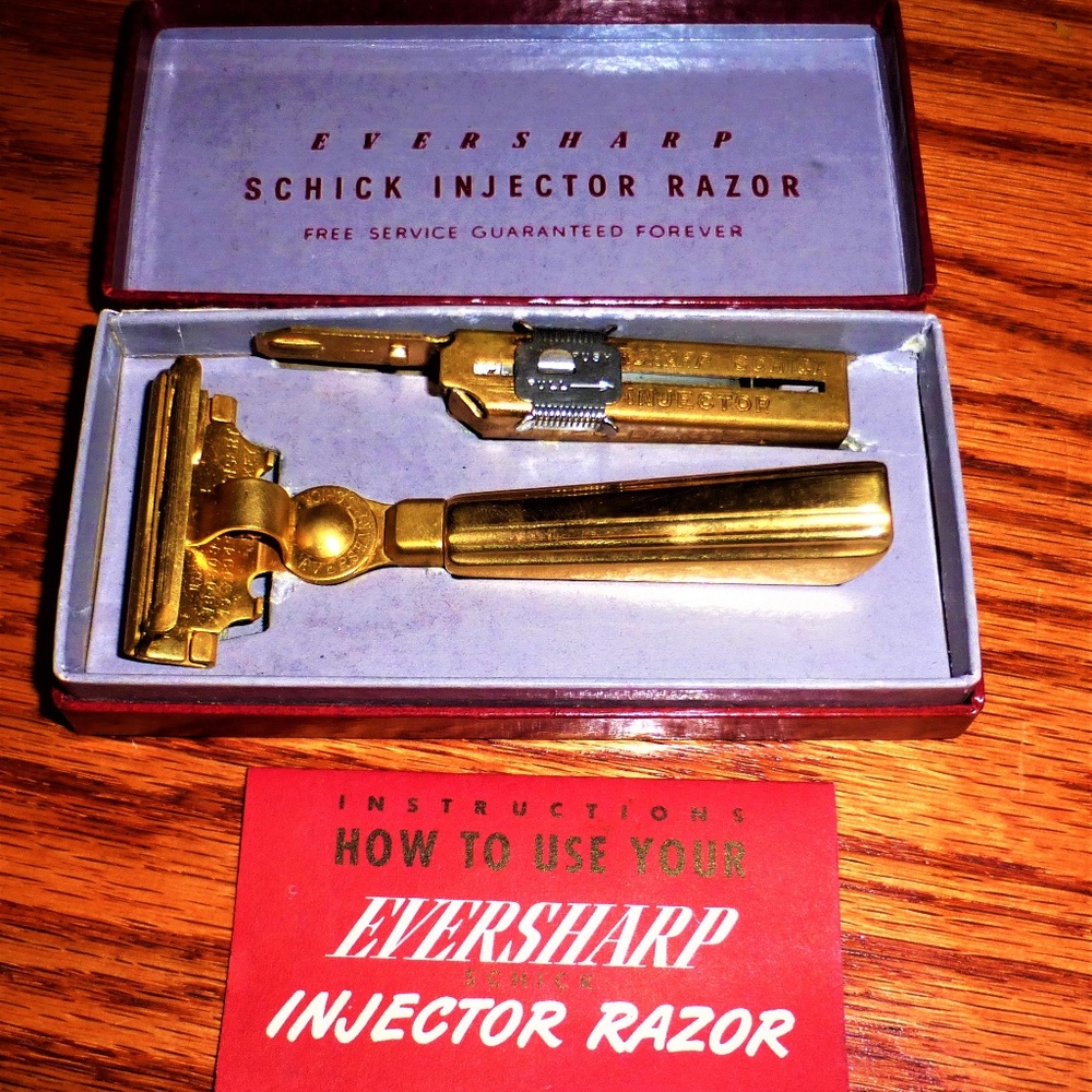 eversharp shick razor antique brass/gold plate